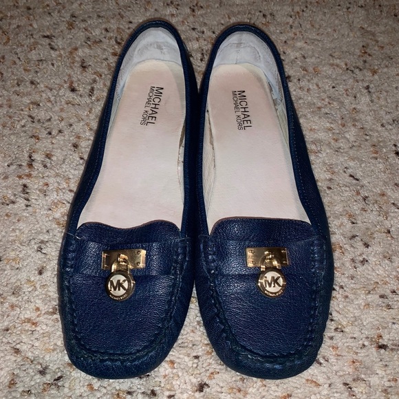 MICHAEL Michael Kors Shoes - Michael Kors Leather Fulton Moccasins (Navy Blue)